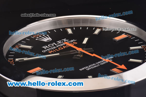 Rolex Milgauss Wall Clock Quartz Steel Case with Black Dial - Click Image to Close